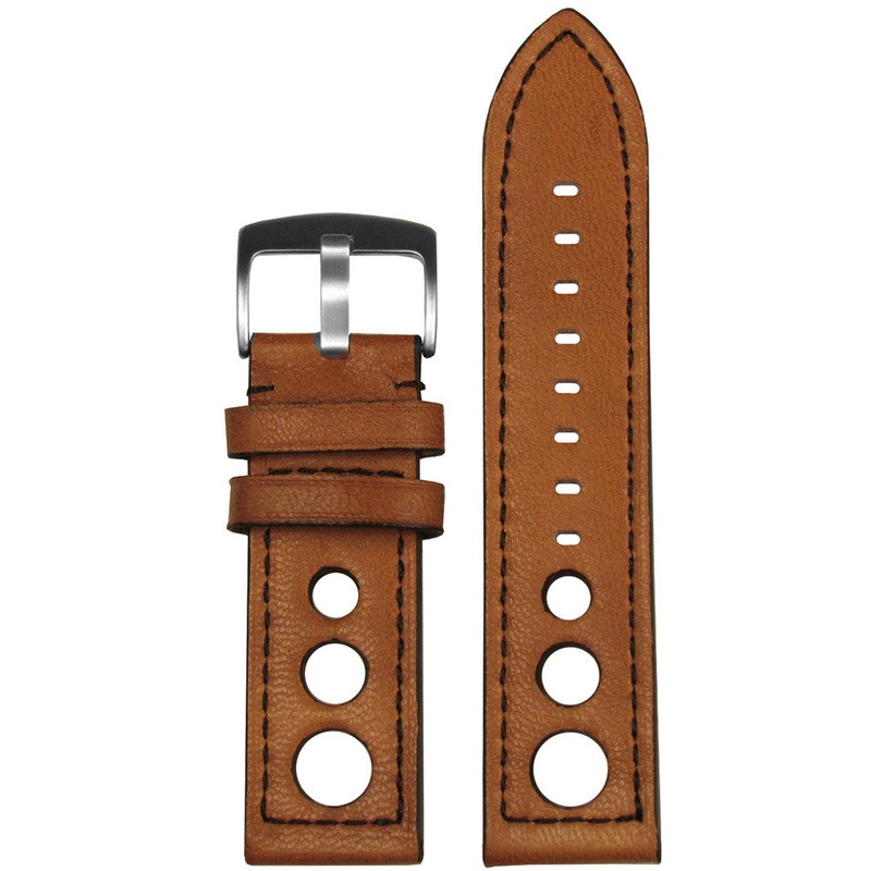 Torrino Italian Lamb Rally Watch Band | Tan | Black Stitching & Backing