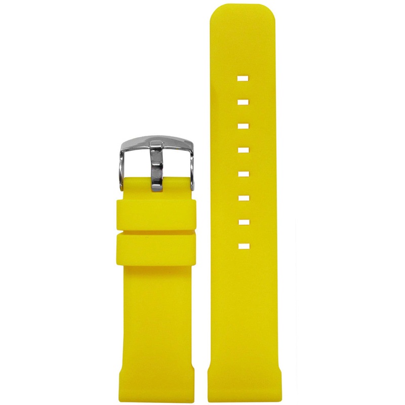 Waterproof Silicone Watch Band | Flat | Diver | Yellow