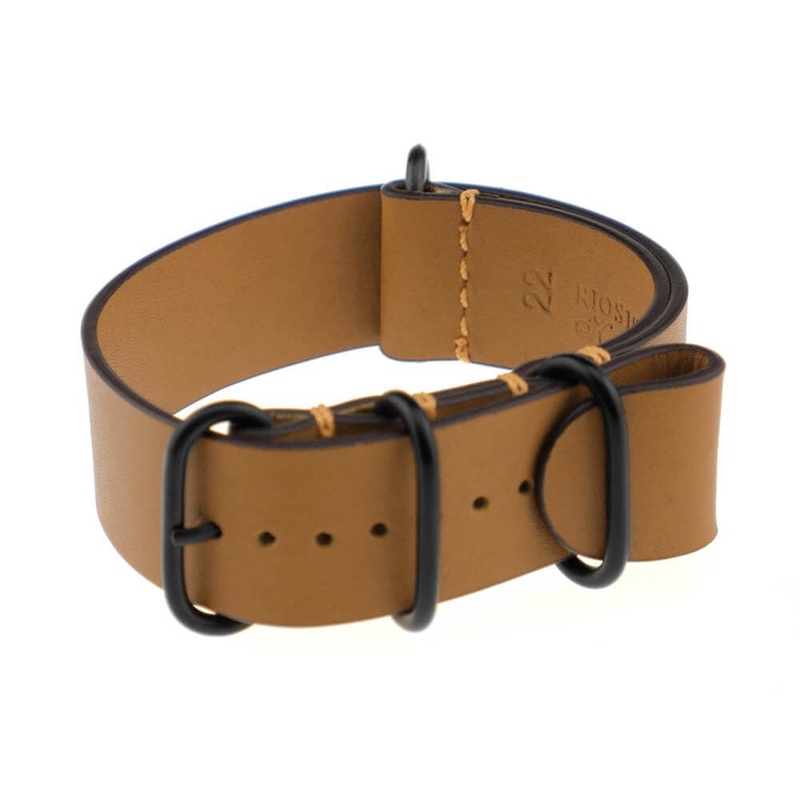 Calfskin Watch Band | Madrid | One-Piece | 4 PVD Rings | Honey