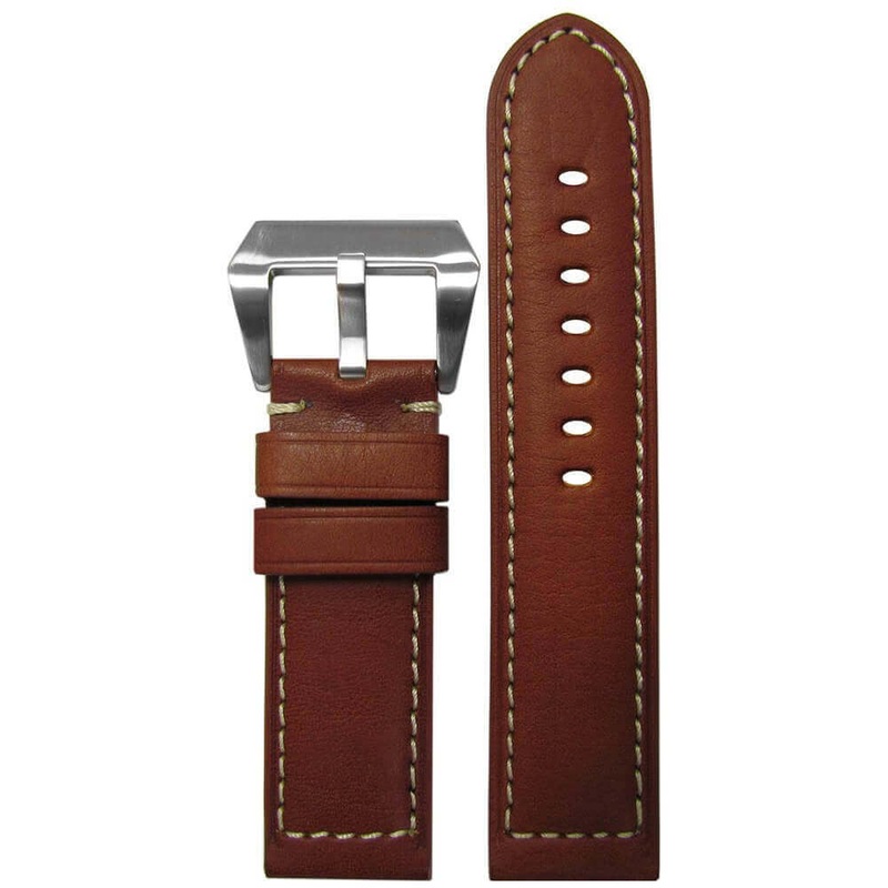 Classic HZ Calf Leather Watch Band | Padded Sport | Rou | White Stitch