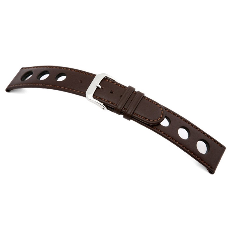 Cow Leather Watch Band with Racing Holes | Racing | Mocha