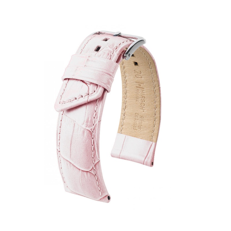 Embossed Italian Calfskin Ladies Watch Band | White | Princess | Hirsch