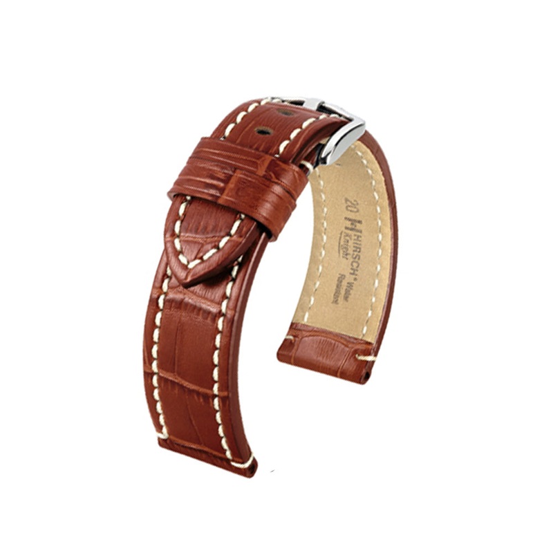 Embossed Italian Calfskin Watch Strap | Knight | Golden Brown | Hirsch