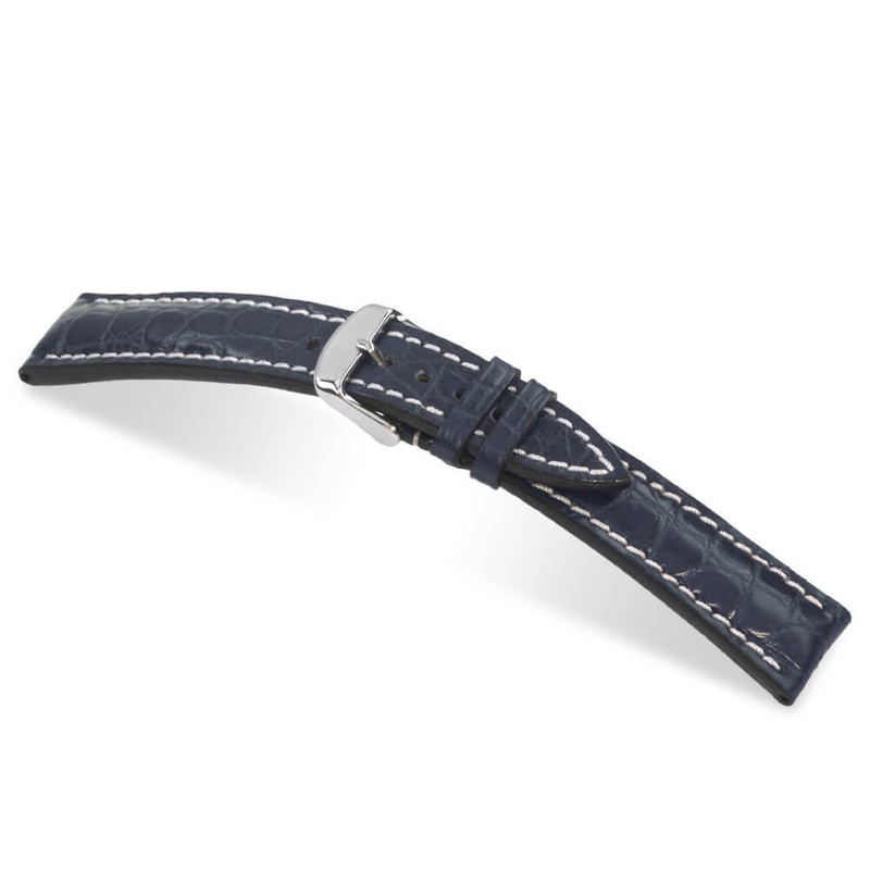 Genuine Alligator Watch Band | Ambassador | Flank Cut | Ocean Blue