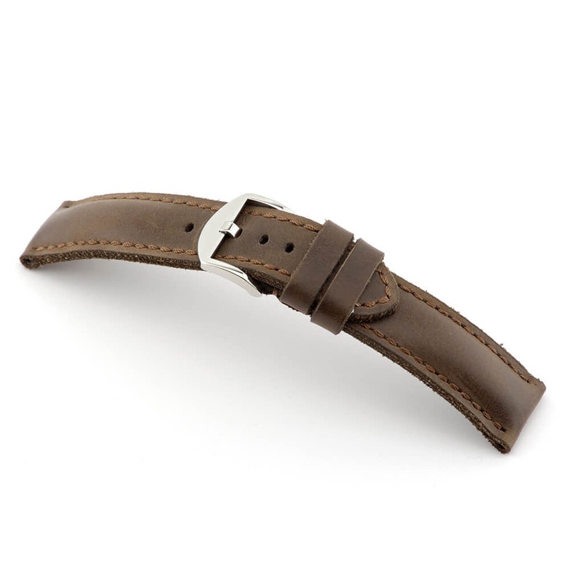 Genuine Vintage Leather Watch Band | Derby | Padded | Mocha