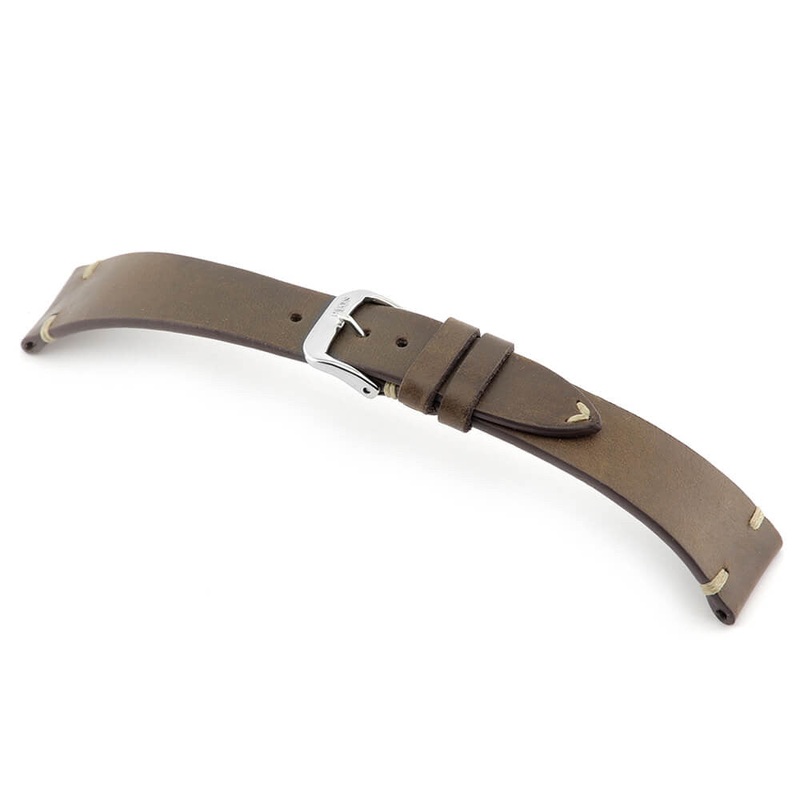 Genuine Vintage Leather Watch Band | Harrison | Mocha | Minimal Stitch