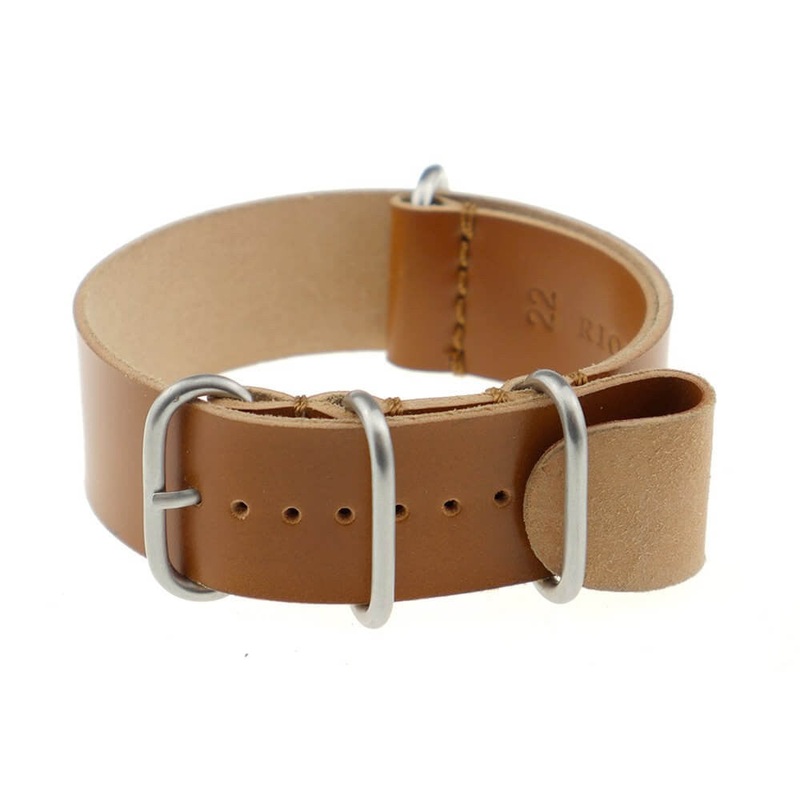 Shell Cordovan Watch Band | Prague | One-Piece | 4 Brushed Rings | Honey