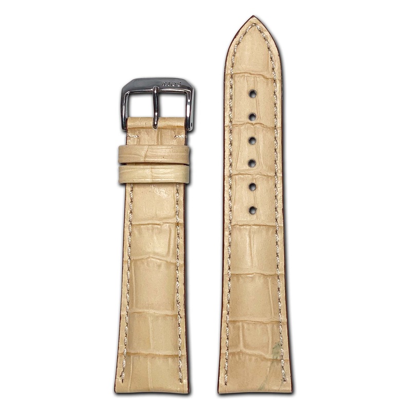 Embossed Leather Alligator Print Watch Band | Louisiana | Sand