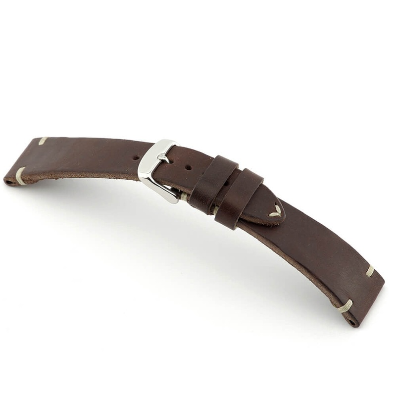 Genuine Leather Watch Band | Watts | Mocha | Minimal Stitch