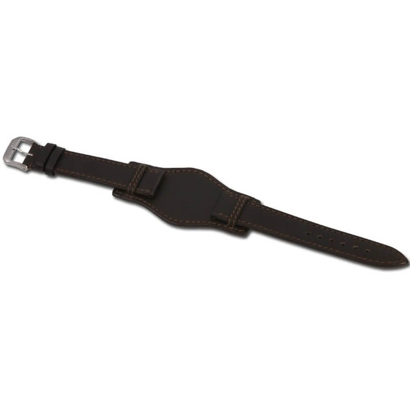 Tanned Leather Watch Band | Tula | Aviator Style | Leather Case Back Protector | Mocha