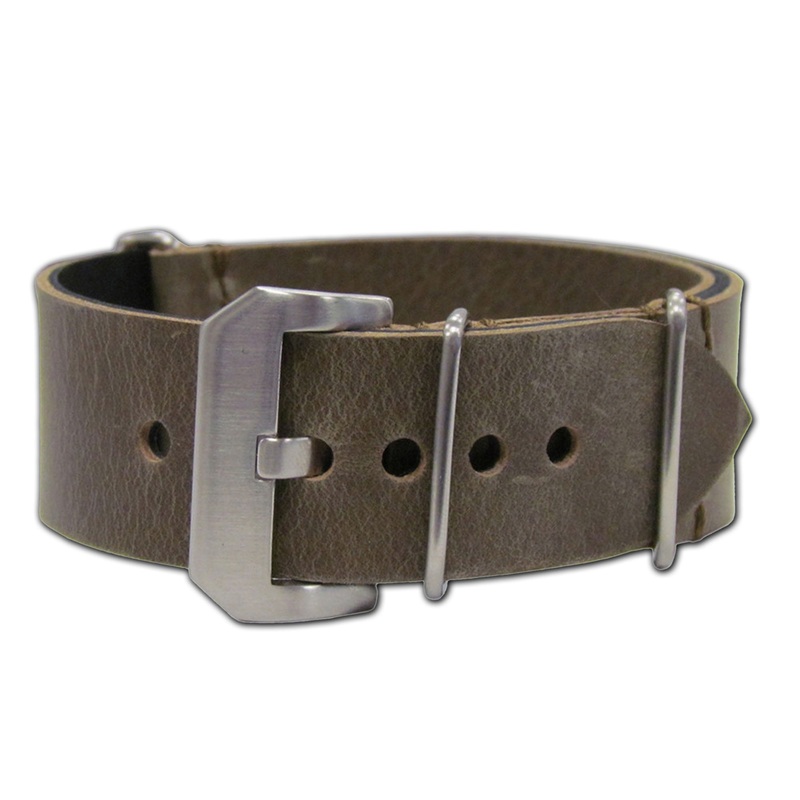 Vintage Leather Watch Band | Panerai Style | One-Piece | Moss (Loco Horse)