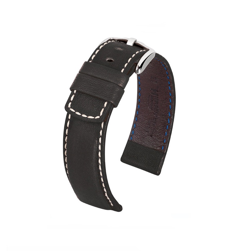 Barrel Dyed Saddle Leather Watch Band | Mariner | Black | Hirsch