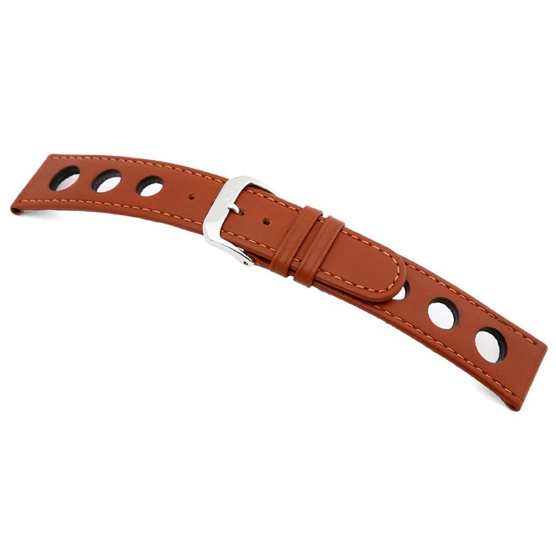 Cow Leather Watch Band with Racing Holes | Racing | Cognac