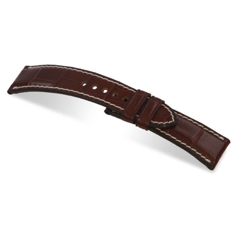 Genuine Alligator Watch Band | Pisa | Mahogany | For Panerai Deploy
