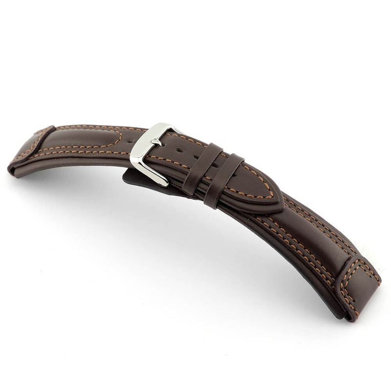 Genuine Calfskin Watch Band | Apulia | Aviator Style | Mocha