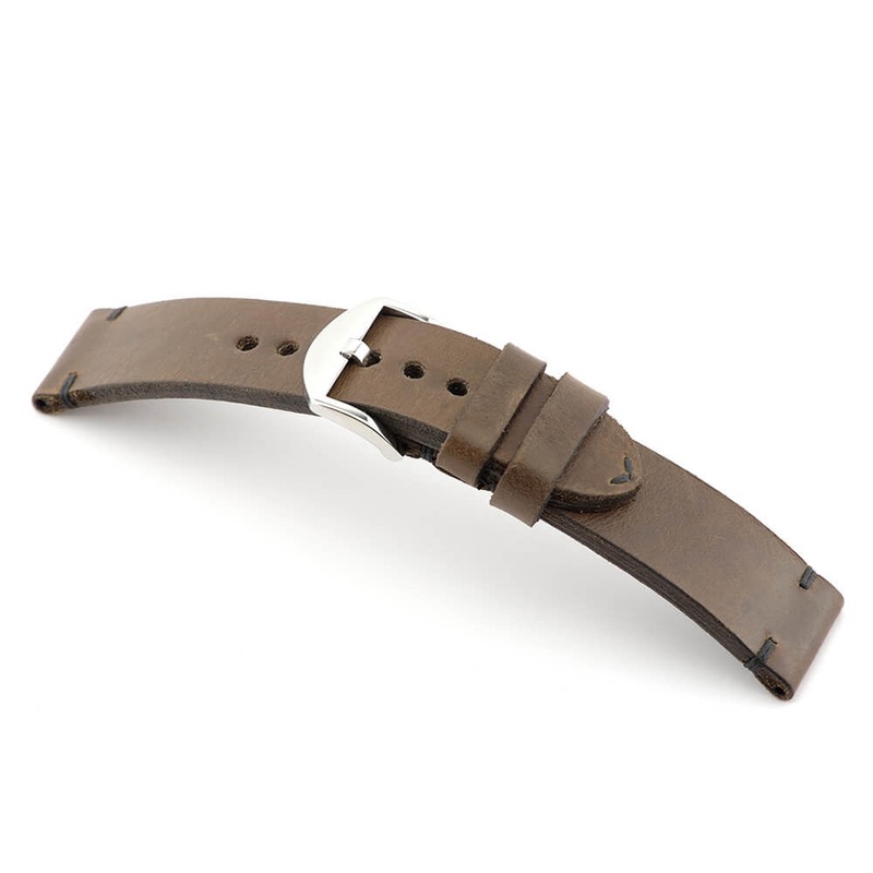 Genuine Vintage Leather Watch Band | Sullivan | Mocha | Minimal Stitch
