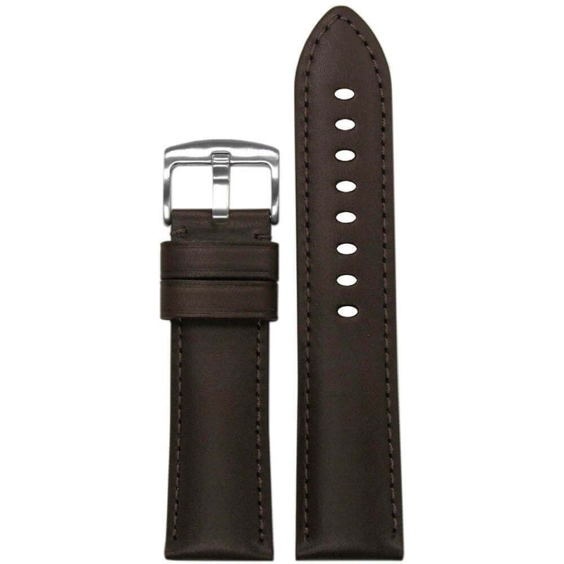 Italian Soft Calf Leather Watch Band | Padded | Brown | Match Stitch