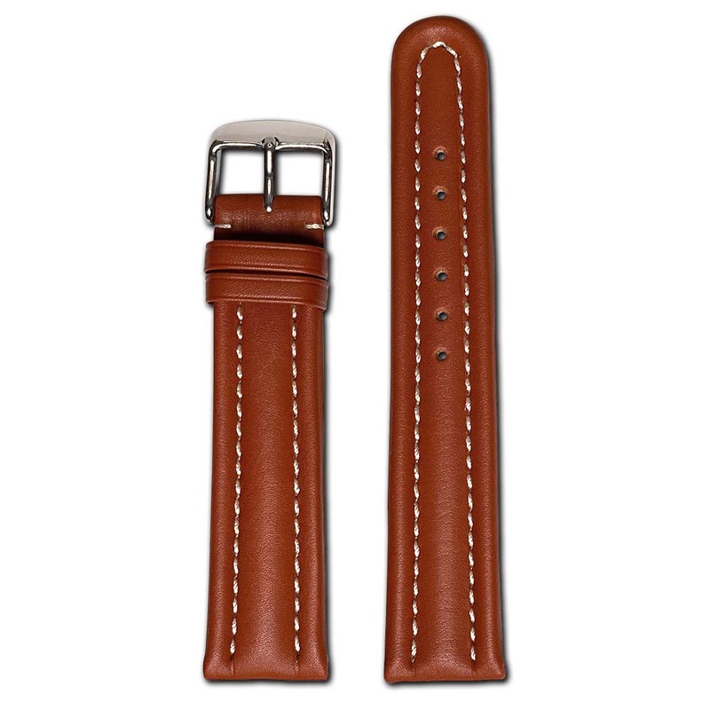 Quick Release | Calf Leather Watch Band | Maranello | Cognac | White Stitch