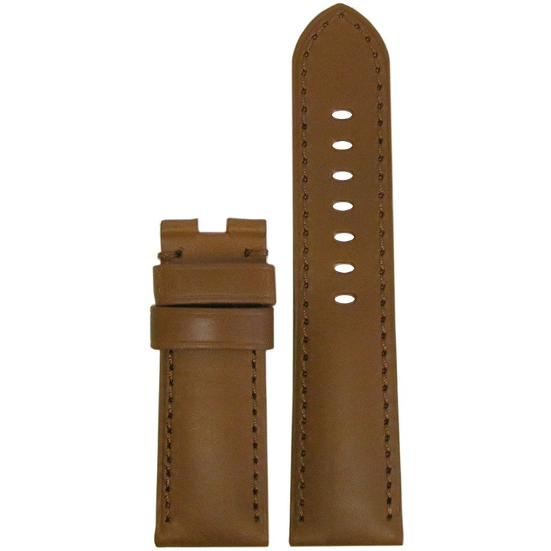 Soft Calf Leather Watch Band | Golden Brown | Colored Stitch | for Panerai Deploy