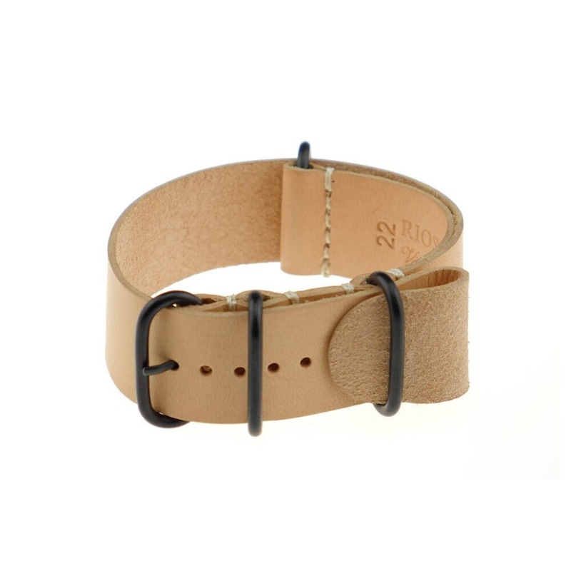 Vintage Leather Watch Band | Oslo | One-Piece | 4 PVD Rings | Honey