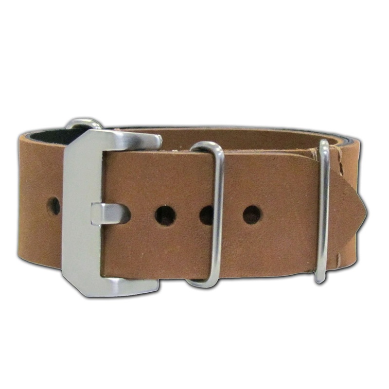 Vintage Leather Watch Band | Panerai Style | One-Piece | Classic Brown (Loco Horse)