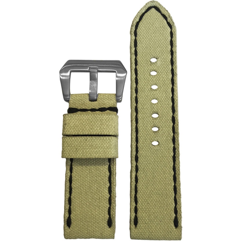 Canvas Watch Band | Gunny | Sand | Black Stitch | Handmade