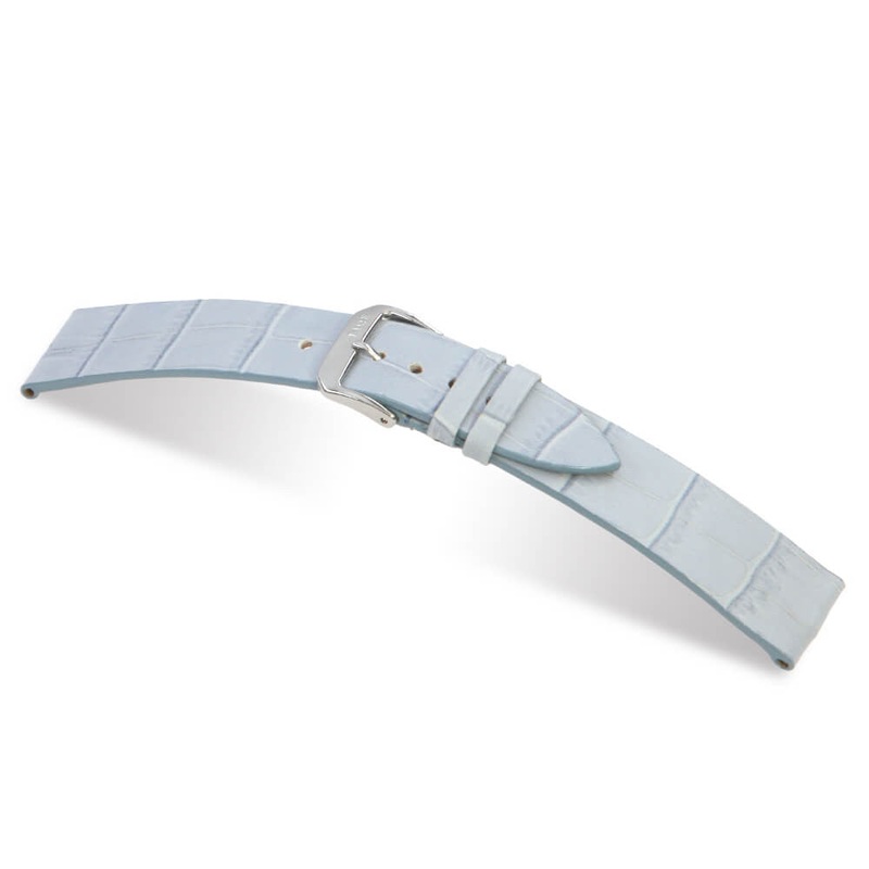 Embossed Leather Alligator Print Watch Band | Miami | Ice Blue