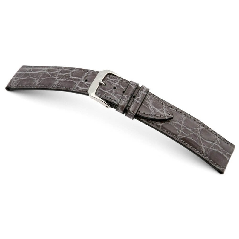 Genuine Crocodile Watch Band | Lord | Glossy | Stone Grey