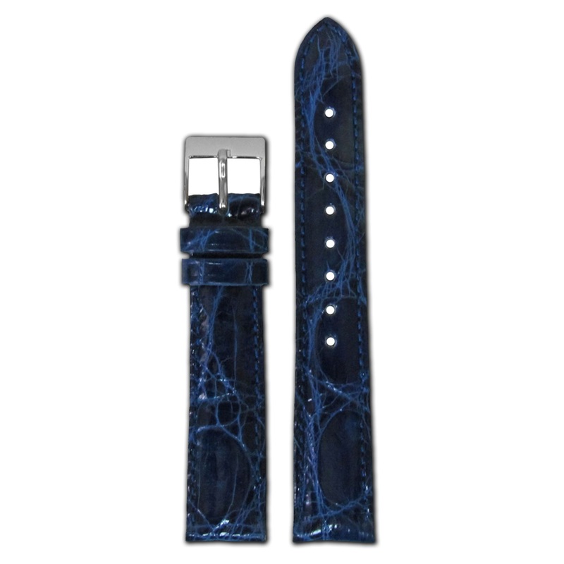 Genuine Crocodile Watch Band | Quick Release | Electric Blue | for Michele