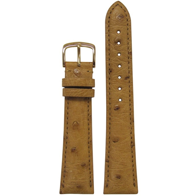 Genuine Ostrich Watch Band | Handmade | Natural | Hadley Roma MS2003