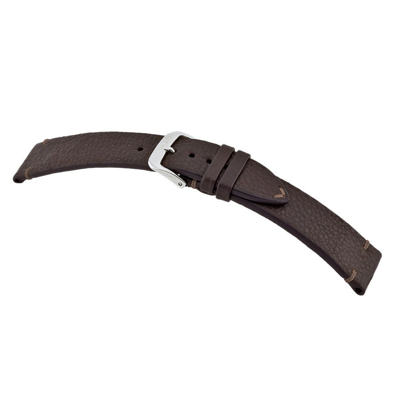 Certified Organic Leather Watch Band | Mittenwald | Mocha | Minimal Stitch