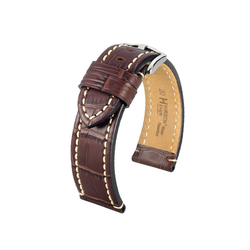 Embossed Italian Calfskin Watch Strap | Knight | Brown | Hirsch