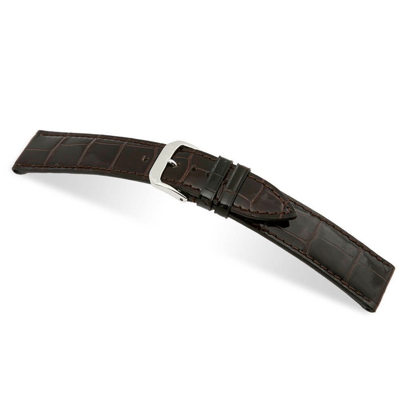 Genuine Alligator Watch Band | Premier | Glossy | Full Cut | Mocha