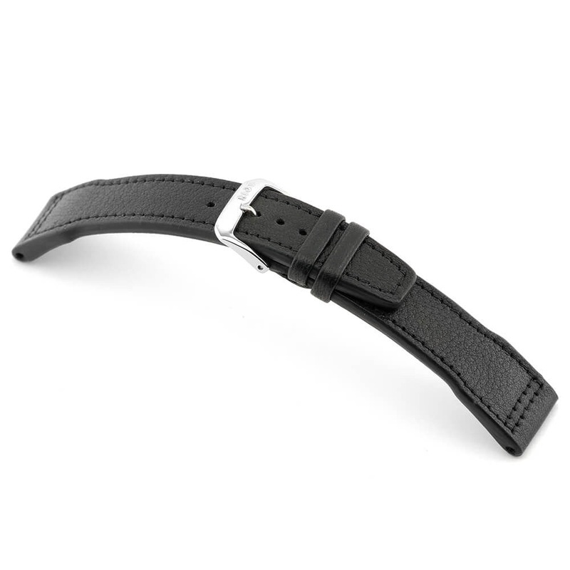 Genuine Certified Organic Leather Watch Band | Landsberg | Black