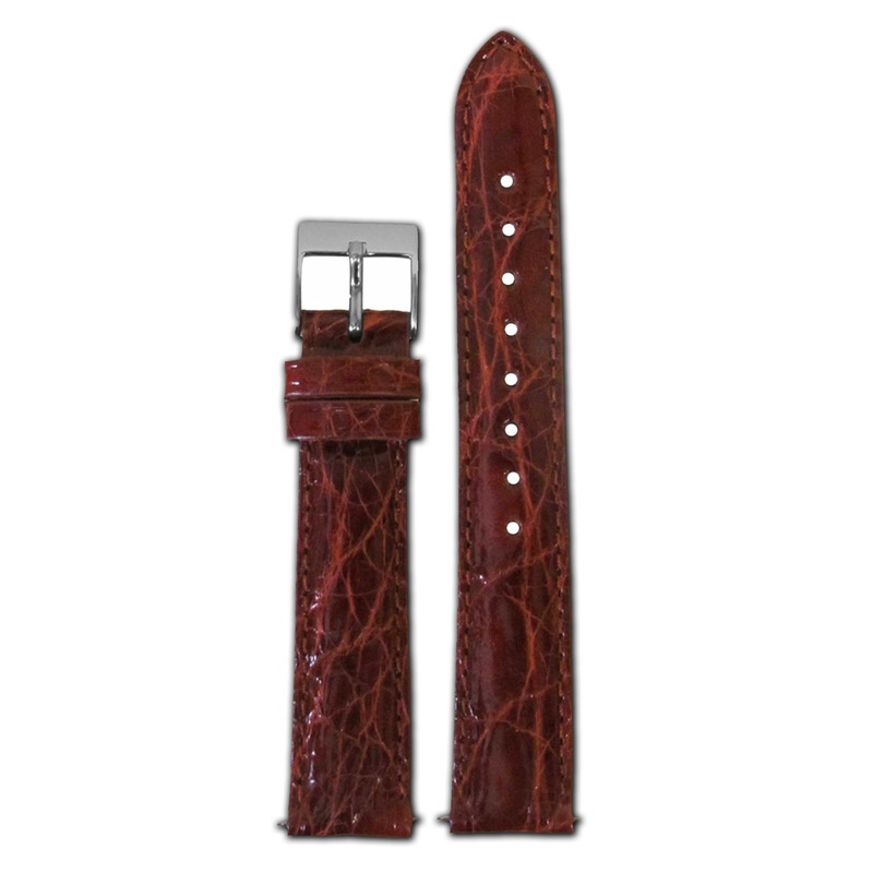Genuine Crocodile Watch Band | Quick Release | Chestnut | for Michele