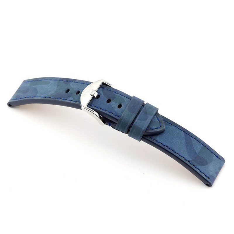 Genuine Leather Watch Band | Douglas | Camouflage | Navy