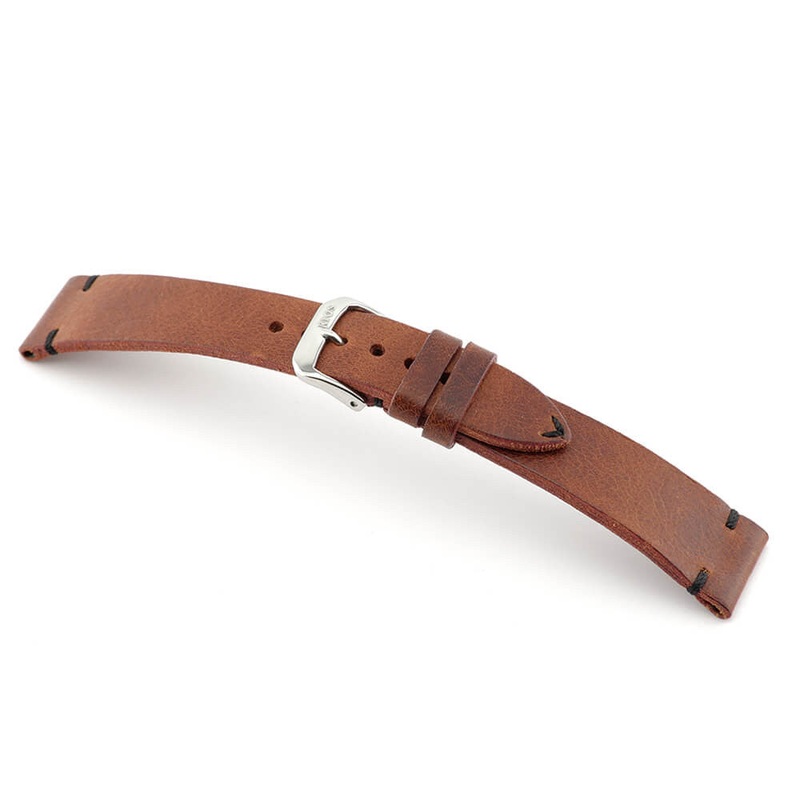 Genuine Vintage Leather Watch Band | Walker | Mahogany | Minimal Stitch
