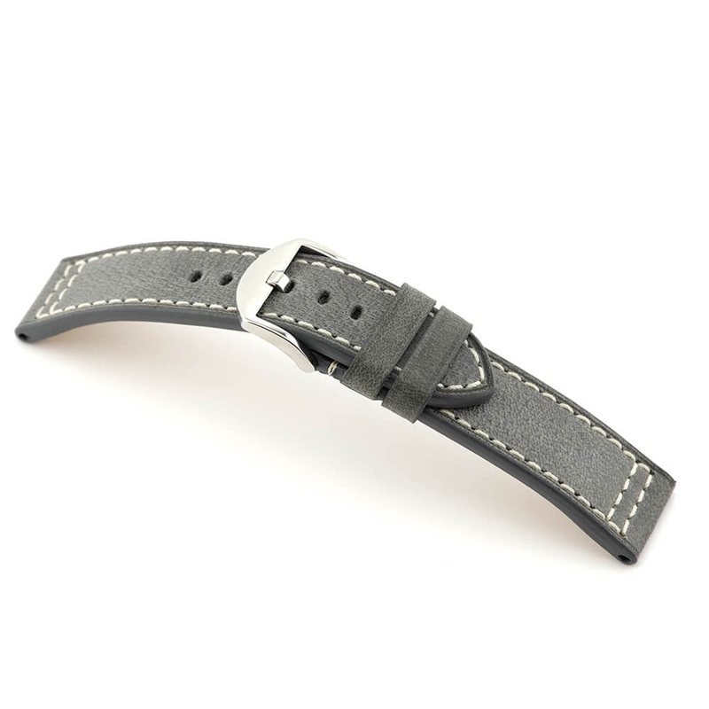 Genuine Vintage Leather Watch Band | Westminster | Flat | Stone Grey