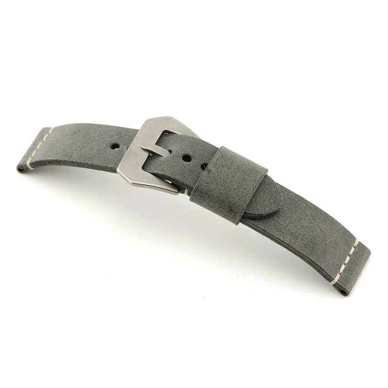 Genuine Vintage Leather Watch Band | Winchester | Stone Grey | Minimal Stitch