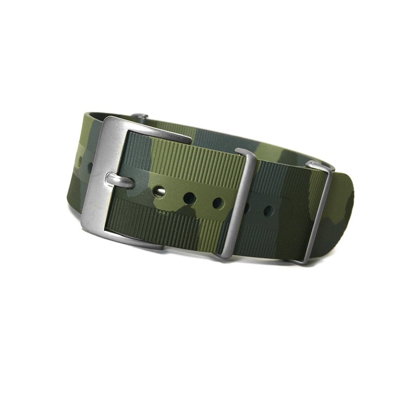 NBR-Rubber Watch Band | Waterproof | One Piece | Bonetto 328 | Camo-Olive-Ice