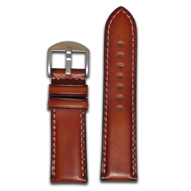 Oak Leather Watch Band | Cognac | Match Stitch | For Panerai
