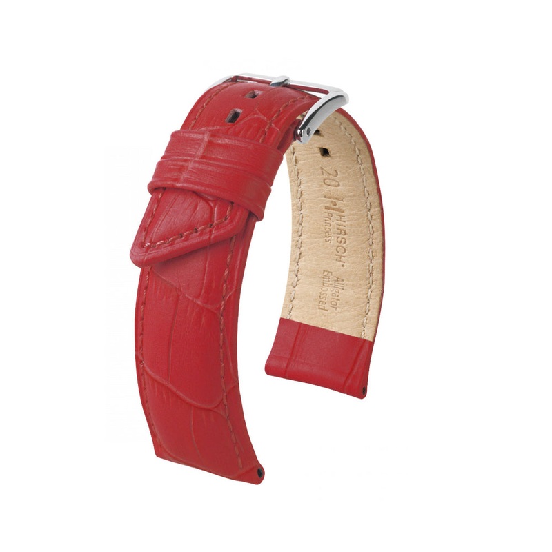Embossed Italian Calfskin Ladies Watch Band | Red | Princess | Hirsch