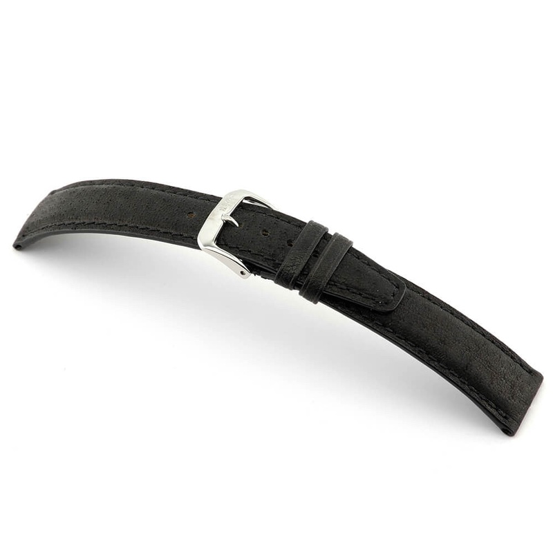 Genuine Pigskin Watch Band | Tobacco | Black
