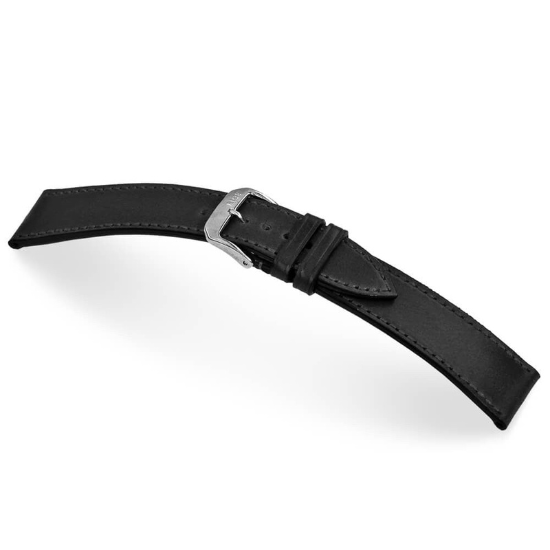 Genuine Shell Cordovan Leather Watch Band | Seattle | Flat | Black
