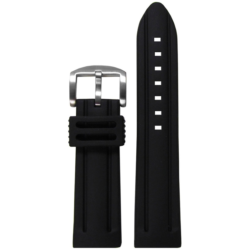 Softest Rubber Watch Band | Waterproof | Diver | Black