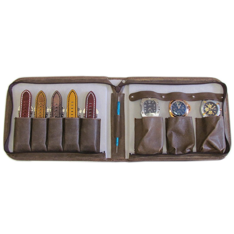 Vintage Leather Strap Album & Watch Case