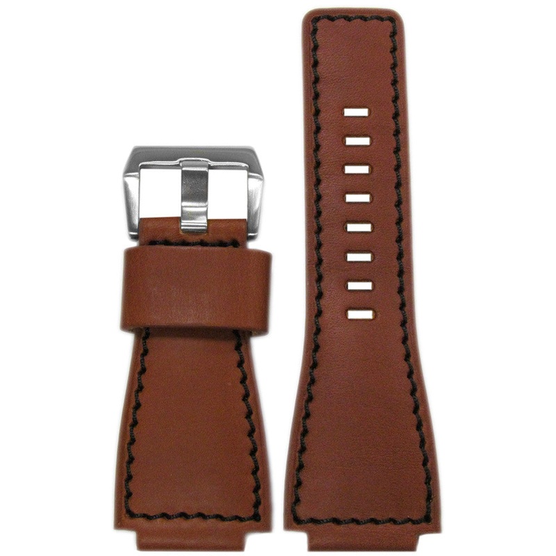 Vintage Leather Watch Band | Rou HZ | Black Stitch | For Bell & Ross