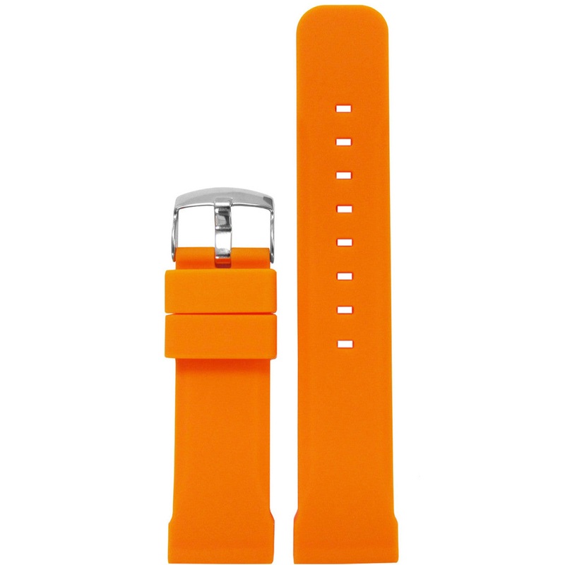 Waterproof Silicone Watch Band | Flat | Diver | Orange