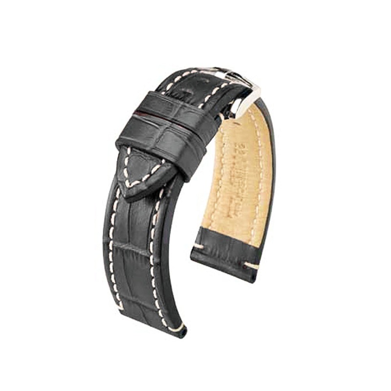 Embossed Italian Calfskin Watch Strap | Knight | Grey | Hirsch