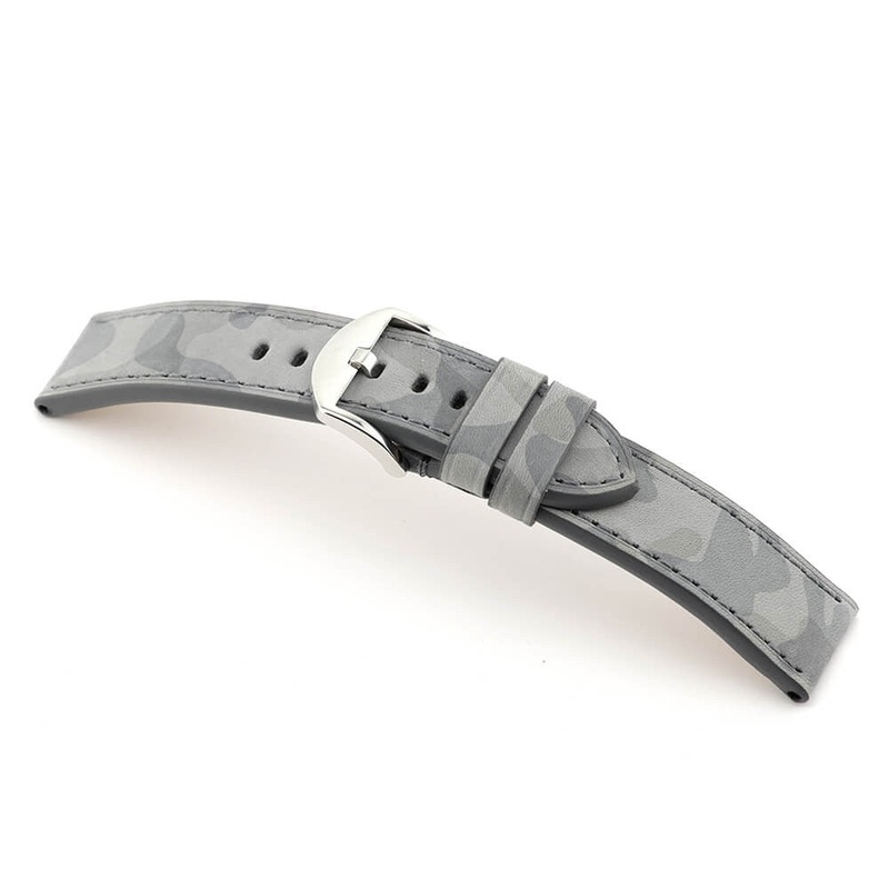 Genuine Leather Watch Band | Douglas | Camouflage | Stone Grey